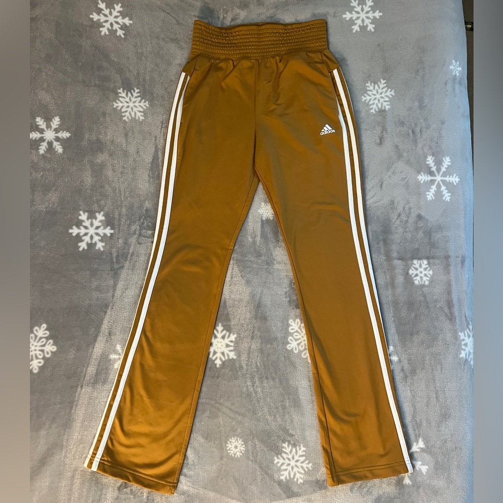 NWT Adidas Gold high waisted track pants